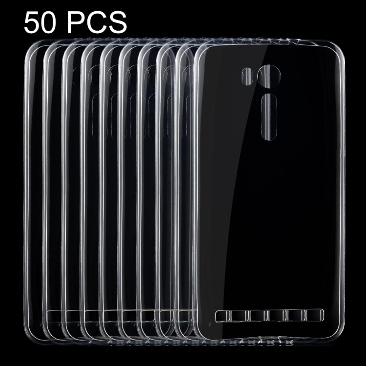 50 PCS for Asus ZenFone Go / ZB552KL 0.75mm Ultra-thin Transparent TPU Protective Case