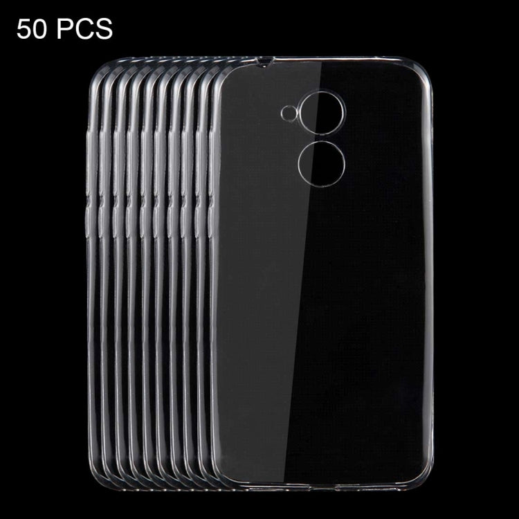 50 PCS for Huawei Honor 6A 0.75mm TPU Transparent Protective Case Back Cover Shell