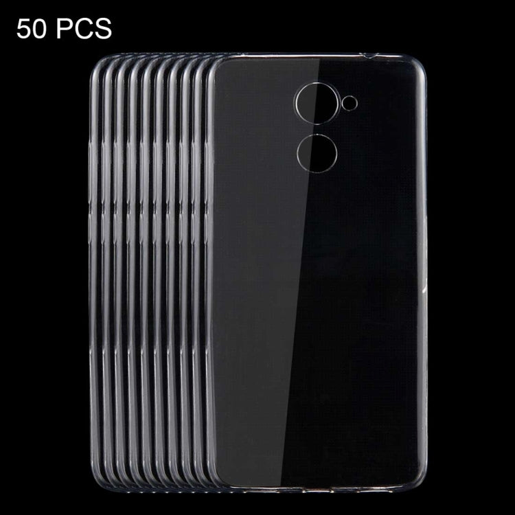 50 PCS for Huawei Enjoy 7 Plus 0.75mm TPU Transparent Protective Case Back Cover Shell