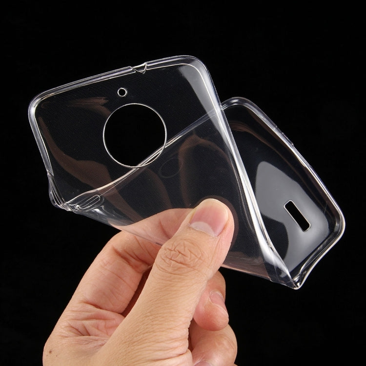 For Motorola Moto E4 (EU Version) 0.75mm TPU Transparent Protective Case Back Cover Shell(Transparent)