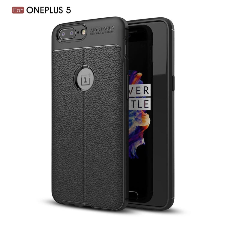 For OnePlus 5 Litchi Texture TPU Protective Back Cover Case
