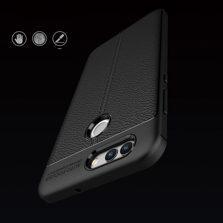 For Huawei nova 2 Litchi Texture Soft TPU Anti-skip Protective Cover Back Case