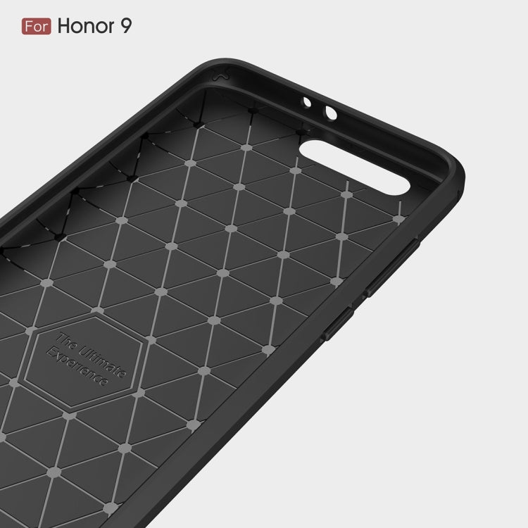 For Huawei Honor 9 Brushed Texture Carbon Fiber Shockproof TPU Rugged Armor Protective Case