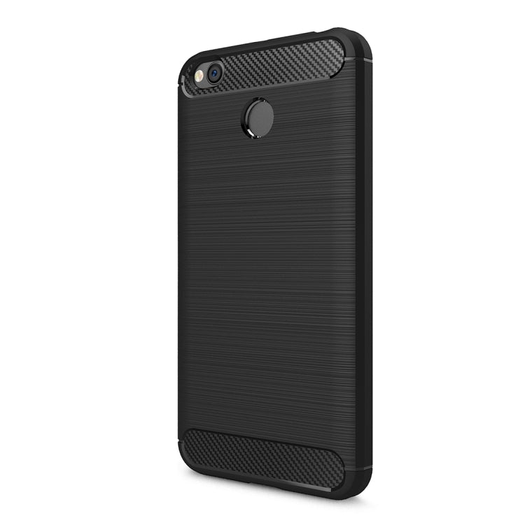 For Xiaomi Redmi 4X Brushed Carbon Fiber Texture Shockproof TPU Protective Cover Case