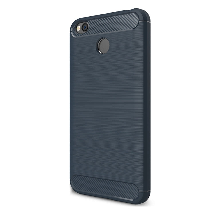 For Xiaomi Redmi 4X Brushed Carbon Fiber Texture Shockproof TPU Protective Cover Case