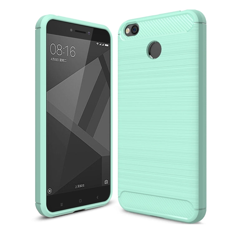 For Xiaomi Redmi 4X Brushed Carbon Fiber Texture Shockproof TPU Protective Cover Case