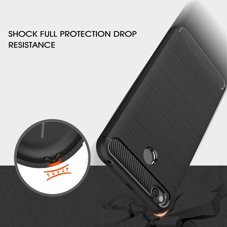 For Xiaomi Redmi 4X Brushed Carbon Fiber Texture Shockproof TPU Protective Cover Case