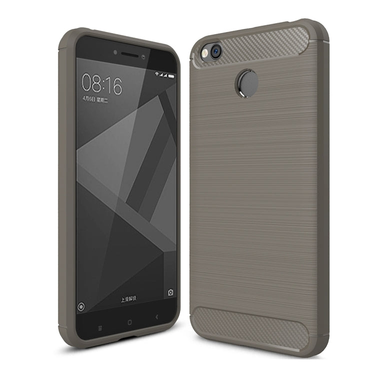 For Xiaomi Redmi 4X Brushed Carbon Fiber Texture Shockproof TPU Protective Cover Case