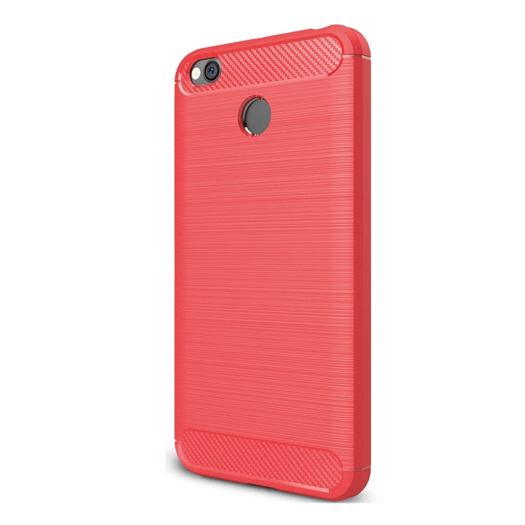 For Xiaomi Redmi 4X Brushed Carbon Fiber Texture Shockproof TPU Protective Cover Case