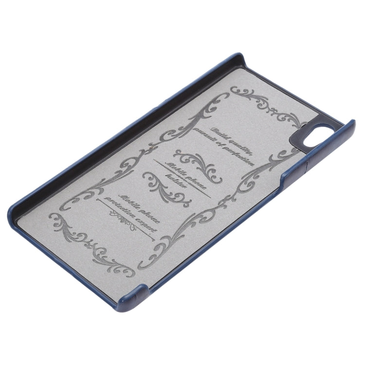 Oil Wax Crazy Horse Texture Leather Back Cover Case with Card Slots for Sony Xperia Z5