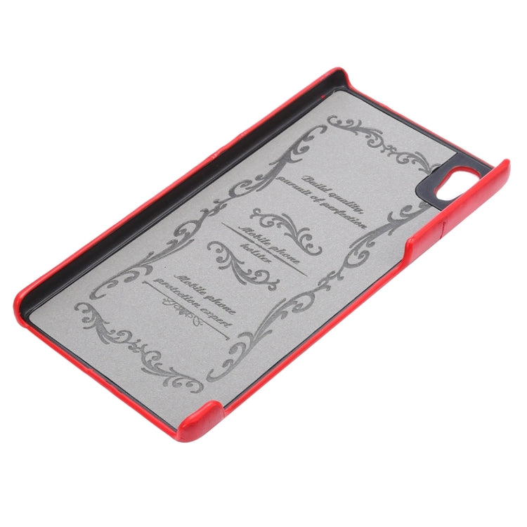 Oil Wax Crazy Horse Texture Leather Back Cover Case with Card Slots for Sony Xperia Z5