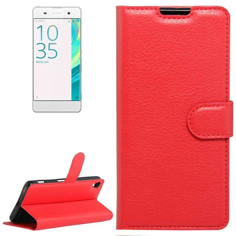 Litchi Texture Horizontal Flip Leather Case with Holder & Card Slots & Wallet for Sony Xperia XA
