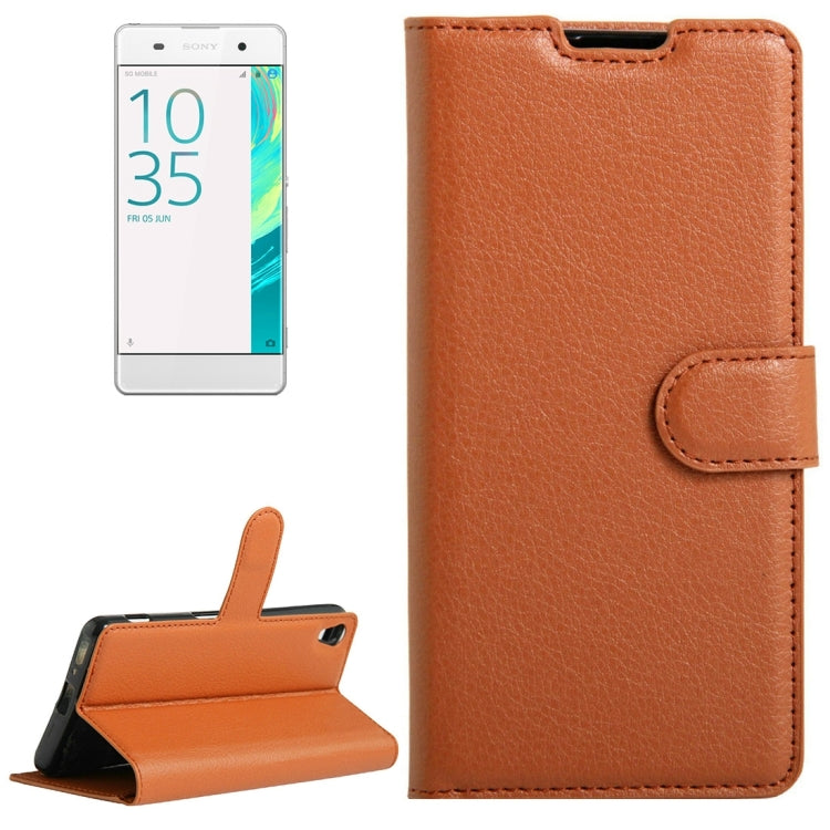 Litchi Texture Horizontal Flip Leather Case with Holder & Card Slots & Wallet for Sony Xperia XA