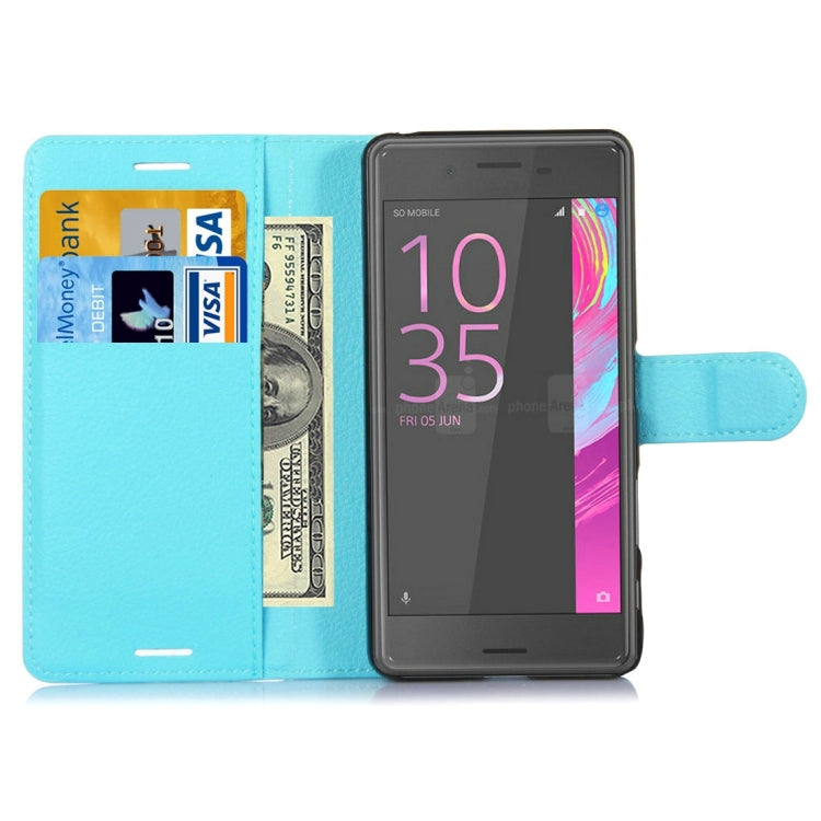 Litchi Texture Horizontal Flip Leather Case with Holder & Card Slots & Wallet for Sony Xperia X