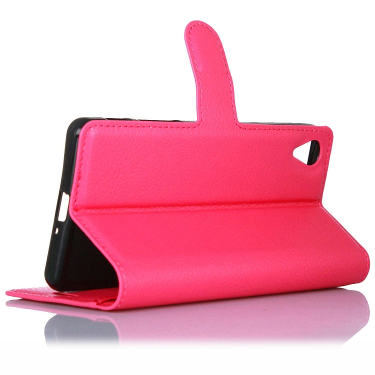 Litchi Texture Horizontal Flip Leather Case with Holder & Card Slots & Wallet for Sony Xperia X