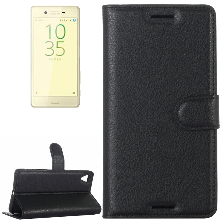 Litchi Texture Horizontal Flip Leather Case with Holder & Card Slots & Wallet for Sony Xperia X Performance