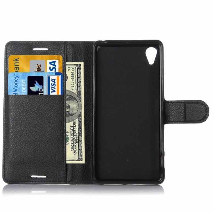 Litchi Texture Horizontal Flip Leather Case with Holder & Card Slots & Wallet for Sony Xperia X Performance