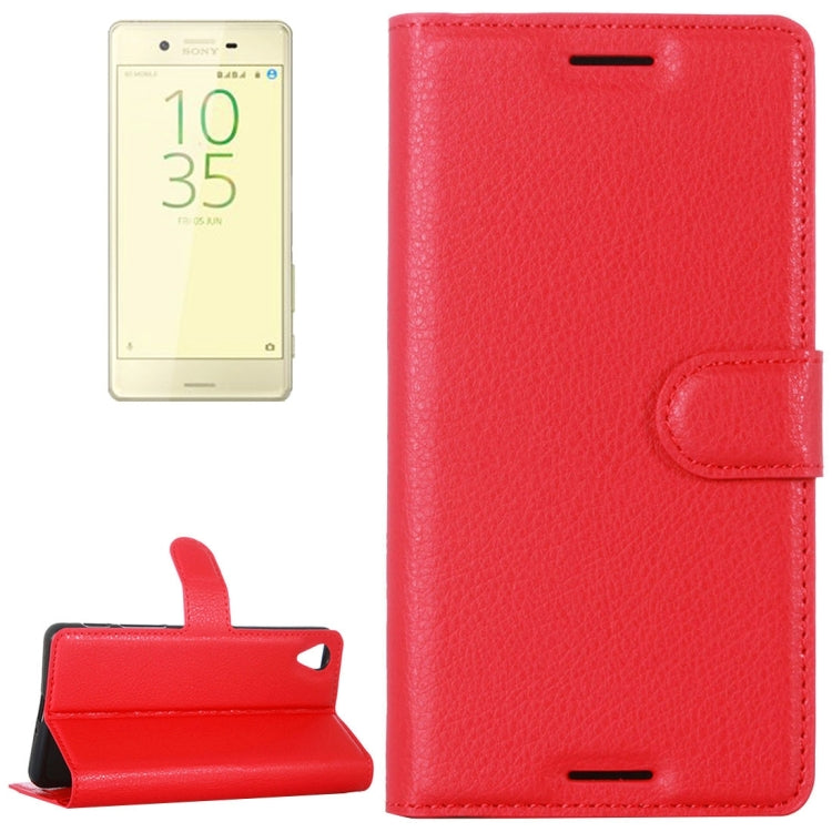 Litchi Texture Horizontal Flip Leather Case with Holder & Card Slots & Wallet for Sony Xperia X Performance
