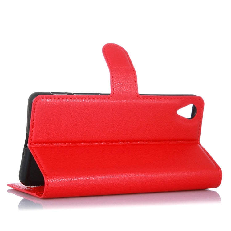 Litchi Texture Horizontal Flip Leather Case with Holder & Card Slots & Wallet for Sony Xperia X Performance