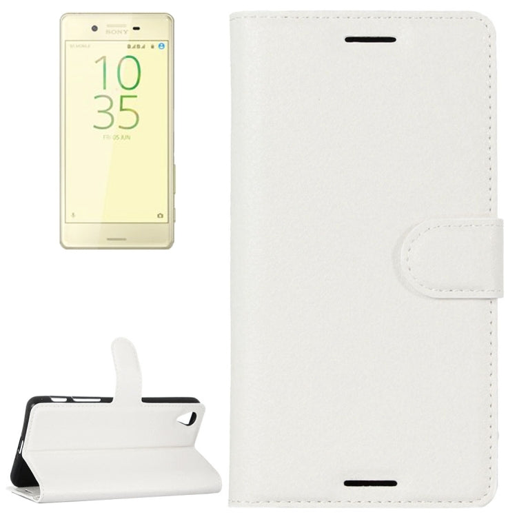 Litchi Texture Horizontal Flip Leather Case with Holder & Card Slots & Wallet for Sony Xperia X Performance