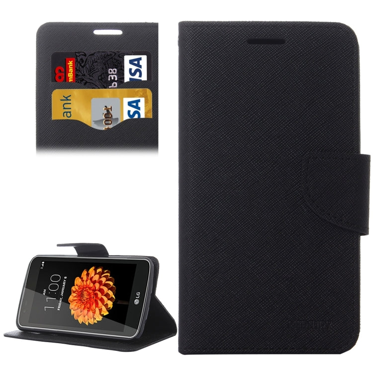 For LG K7 Cross Texture Horizontal Flip Leather Case with Magnetic Buckle & Holder & Card Slots & Wallet