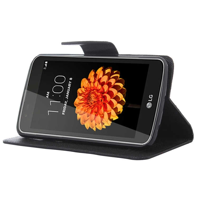 For LG K7 Cross Texture Horizontal Flip Leather Case with Magnetic Buckle & Holder & Card Slots & Wallet