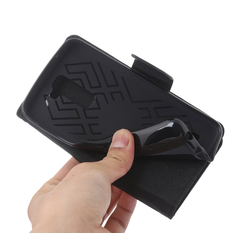 For LG K7 Cross Texture Horizontal Flip Leather Case with Magnetic Buckle & Holder & Card Slots & Wallet