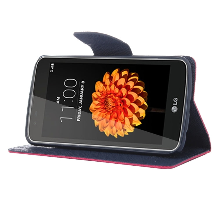 For LG K7 Cross Texture Horizontal Flip Leather Case with Magnetic Buckle & Holder & Card Slots & Wallet