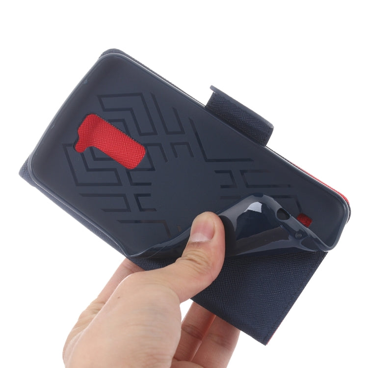 For LG K7 Cross Texture Horizontal Flip Leather Case with Magnetic Buckle & Holder & Card Slots & Wallet