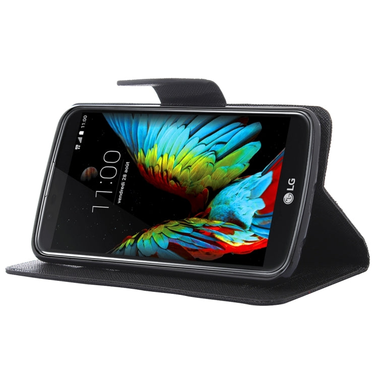 For LG K10 Cross Texture Horizontal Flip Leather Case with Magnetic Buckle & Holder & Card Slots & Wallet