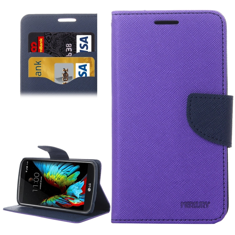 For LG K10 Cross Texture Horizontal Flip Leather Case with Magnetic Buckle & Holder & Card Slots & Wallet