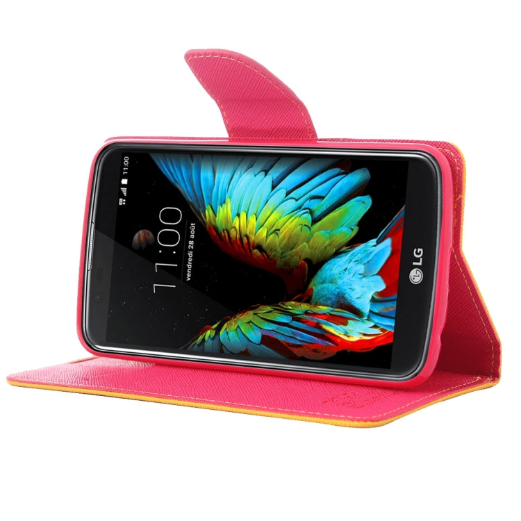 For LG K10 Cross Texture Horizontal Flip Leather Case with Magnetic Buckle & Holder & Card Slots & Wallet