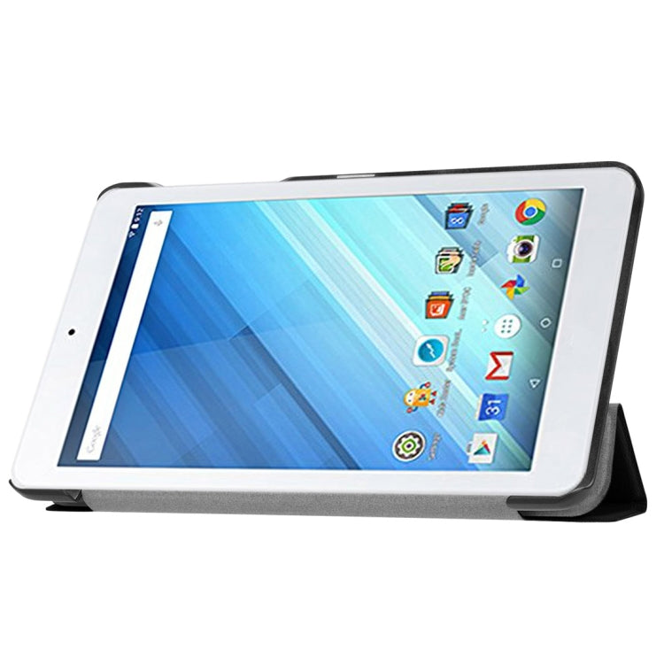For Acer Iconia One 8 B1-860 Tablet Tri-Fold Custer Texture Horizontal Flip PU Leather Protective Case with Holder