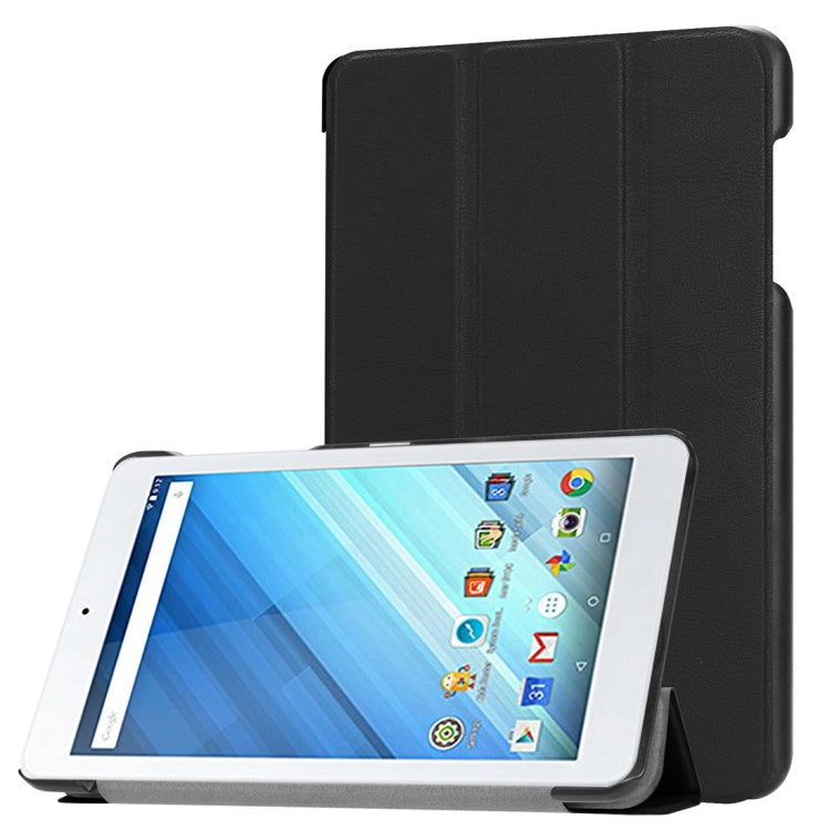 For Acer Iconia One 8 B1-860 Tablet Tri-Fold Custer Texture Horizontal Flip PU Leather Protective Case with Holder