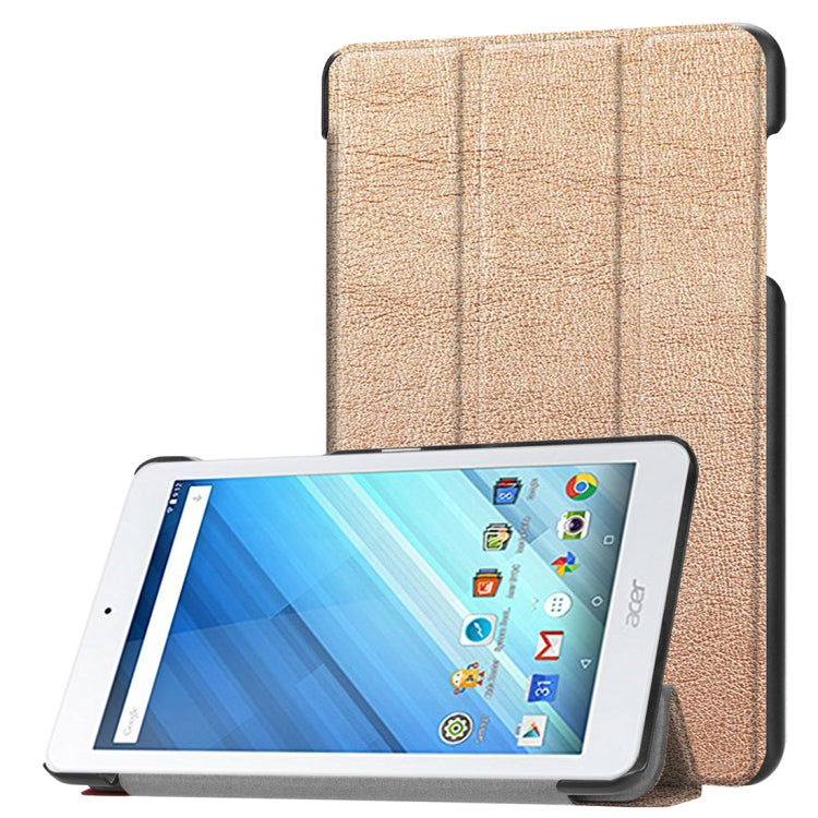 For Acer Iconia One 8 B1-860 Tablet Tri-Fold Custer Texture Horizontal Flip PU Leather Protective Case with Holder