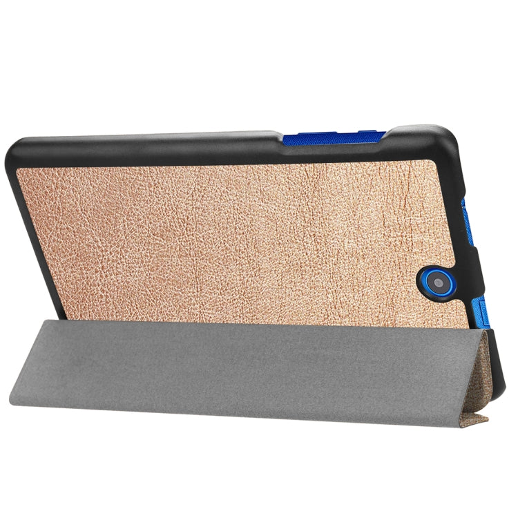 For Acer Iconia One 8 B1-860 Tablet Tri-Fold Custer Texture Horizontal Flip PU Leather Protective Case with Holder