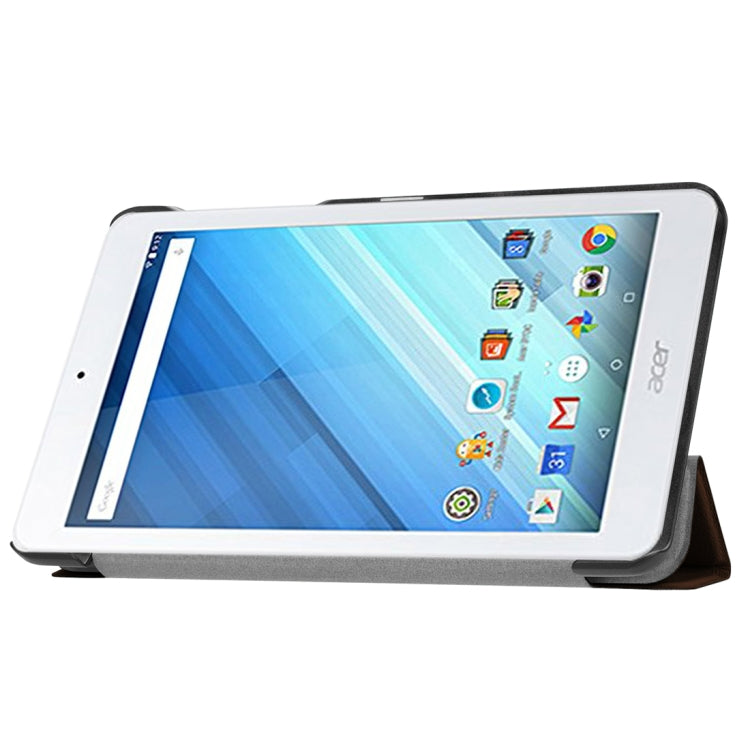 For Acer Iconia One 8 B1-860 Tablet Tri-Fold Custer Texture Horizontal Flip PU Leather Protective Case with Holder