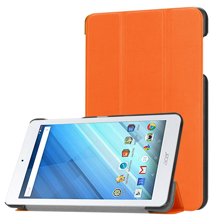 For Acer Iconia One 8 B1-860 Tablet Tri-Fold Custer Texture Horizontal Flip PU Leather Protective Case with Holder