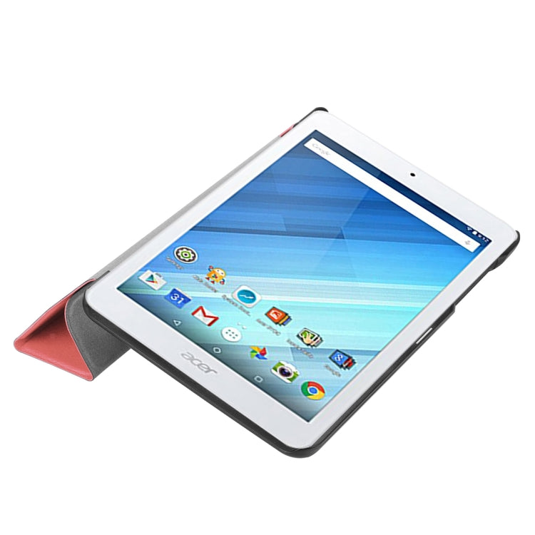 For Acer Iconia One 8 B1-860 Tablet Tri-Fold Custer Texture Horizontal Flip PU Leather Protective Case with Holder