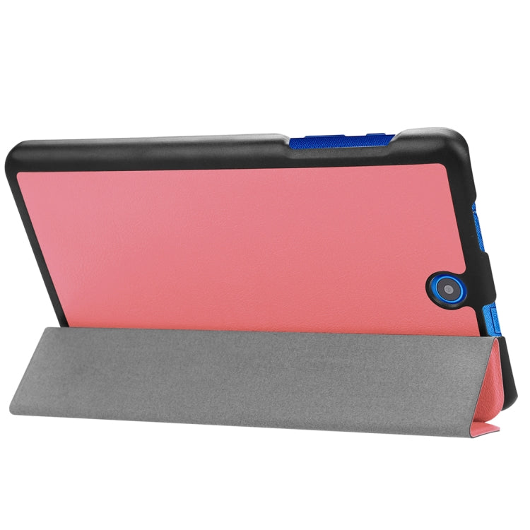 For Acer Iconia One 8 B1-860 Tablet Tri-Fold Custer Texture Horizontal Flip PU Leather Protective Case with Holder