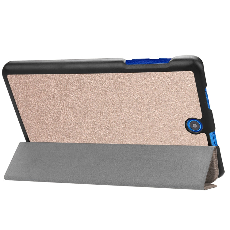 For Acer Iconia One 8 B1-860 Tablet Tri-Fold Custer Texture Horizontal Flip PU Leather Protective Case with Holder