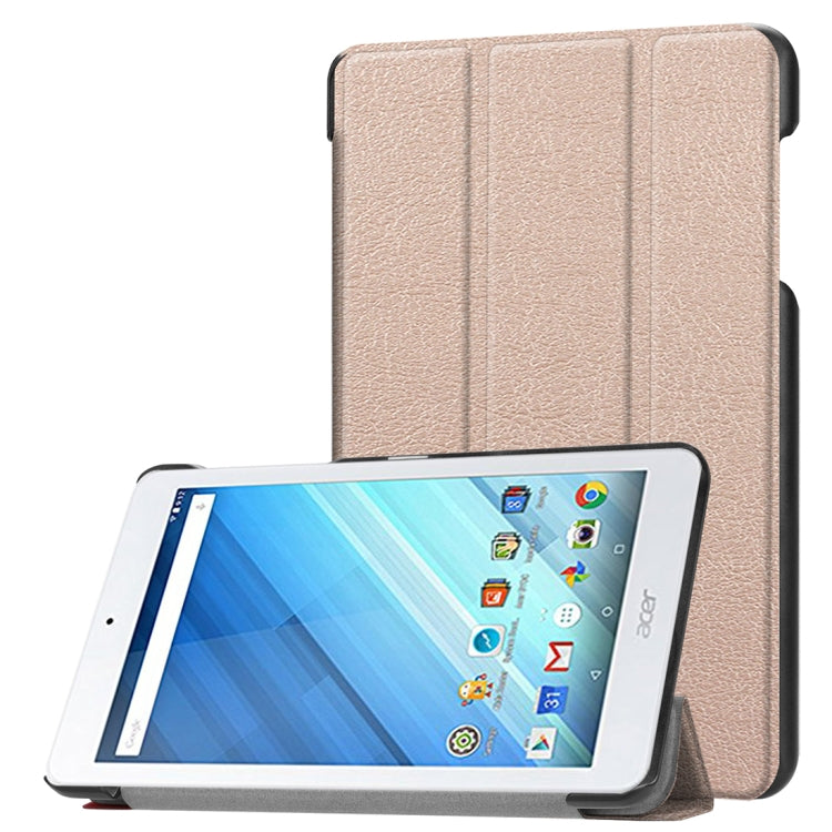 For Acer Iconia One 8 B1-860 Tablet Tri-Fold Custer Texture Horizontal Flip PU Leather Protective Case with Holder