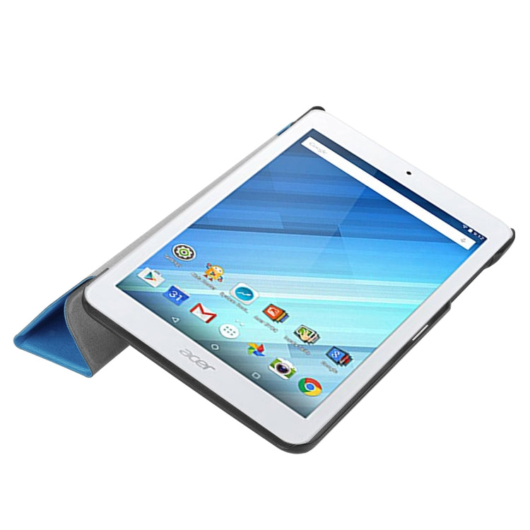 For Acer Iconia One 8 B1-860 Tablet Tri-Fold Custer Texture Horizontal Flip PU Leather Protective Case with Holder
