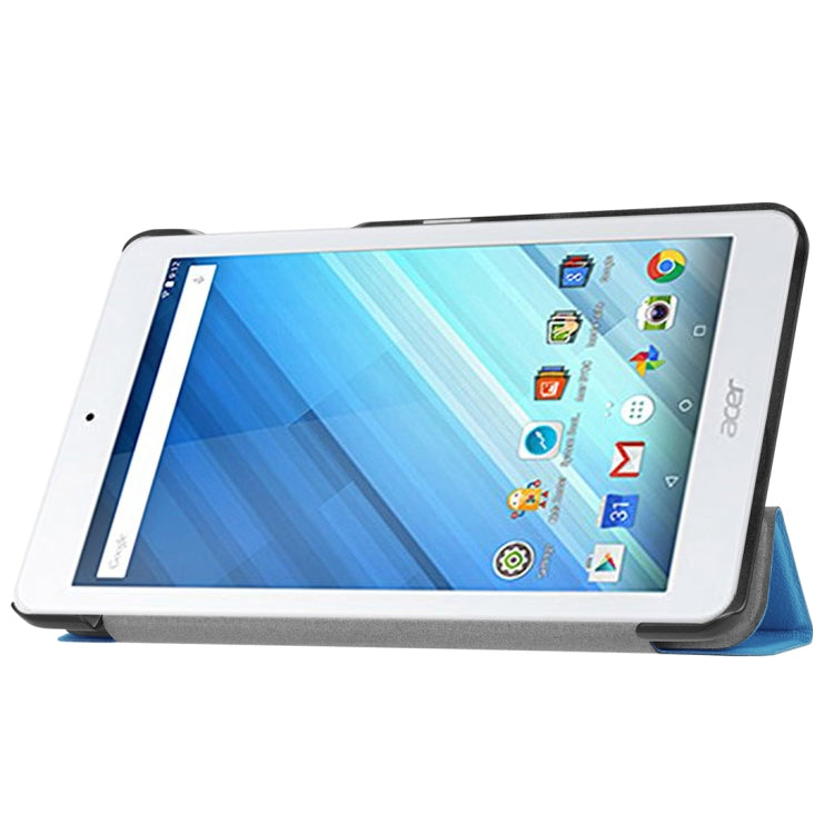 For Acer Iconia One 8 B1-860 Tablet Tri-Fold Custer Texture Horizontal Flip PU Leather Protective Case with Holder