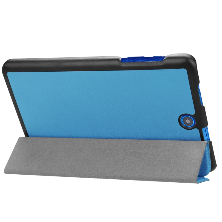 For Acer Iconia One 8 B1-860 Tablet Tri-Fold Custer Texture Horizontal Flip PU Leather Protective Case with Holder