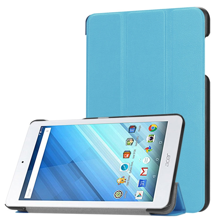 For Acer Iconia One 8 B1-860 Tablet Tri-Fold Custer Texture Horizontal Flip PU Leather Protective Case with Holder