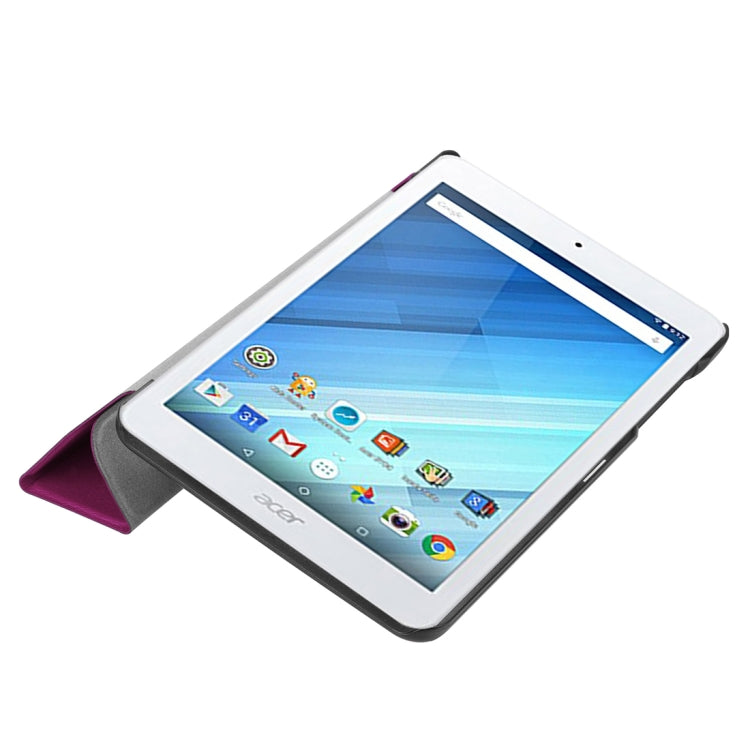 For Acer Iconia One 8 B1-860 Tablet Tri-Fold Custer Texture Horizontal Flip PU Leather Protective Case with Holder
