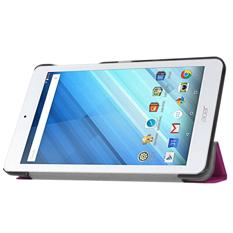 For Acer Iconia One 8 B1-860 Tablet Tri-Fold Custer Texture Horizontal Flip PU Leather Protective Case with Holder