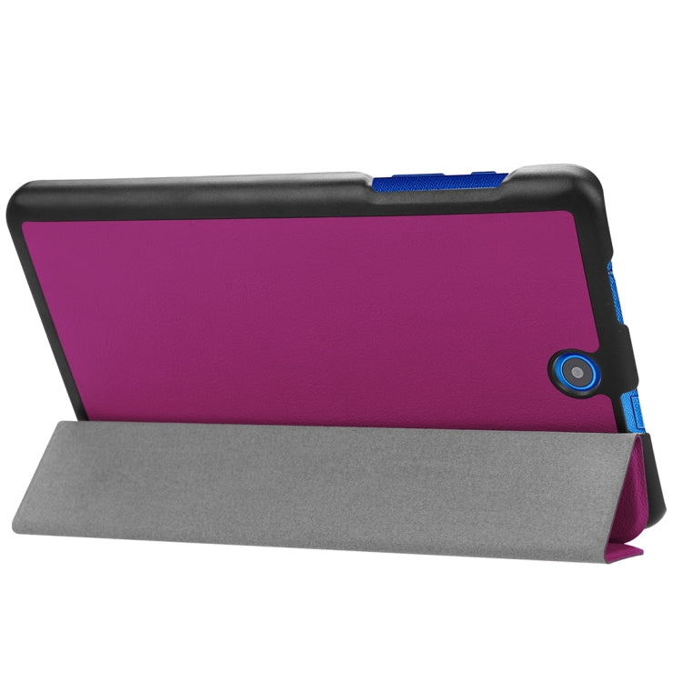 For Acer Iconia One 8 B1-860 Tablet Tri-Fold Custer Texture Horizontal Flip PU Leather Protective Case with Holder