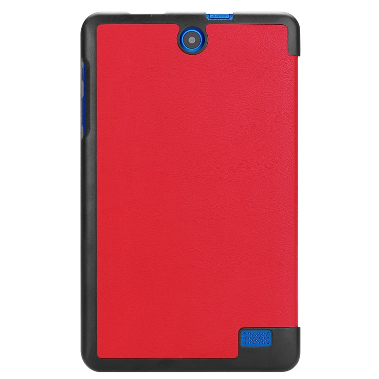 For Acer Iconia One 8 B1-860 Tablet Tri-Fold Custer Texture Horizontal Flip PU Leather Protective Case with Holder